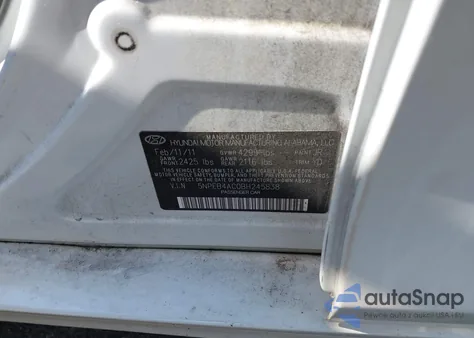 2011 Hyundai Sonata Gls из США, поврежденный, VIN 5NPEB4AC0BH245838